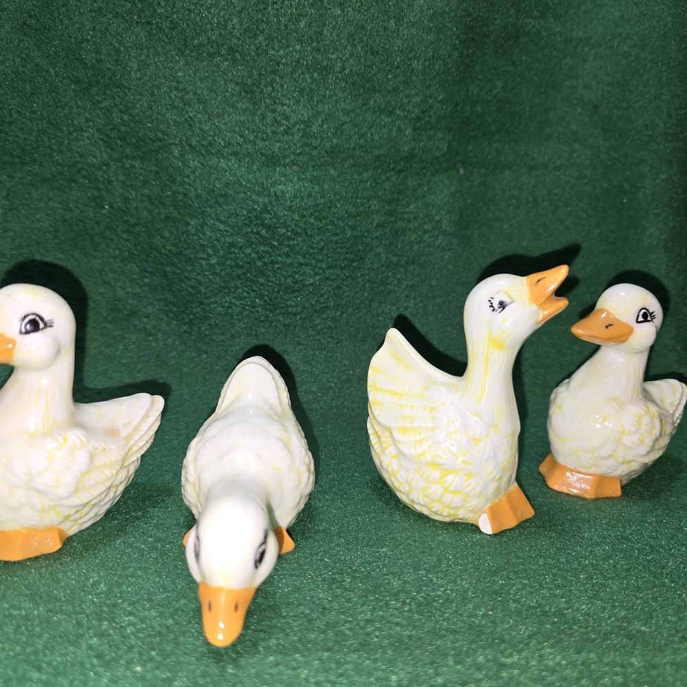 Set of Ceramic Duck Figurines